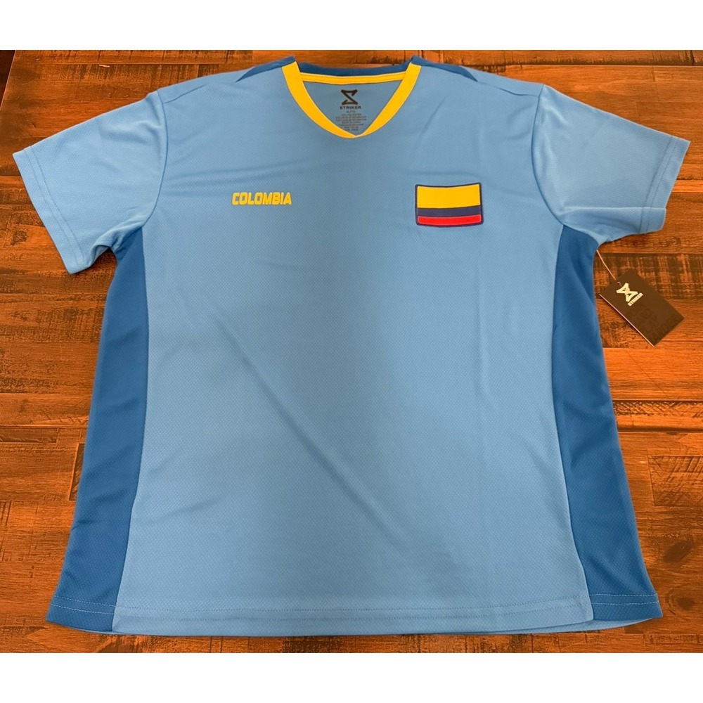 Striker Columbia National Soccer Team Jersey Men's Sz XL NWT $ Blue Yellow Patch